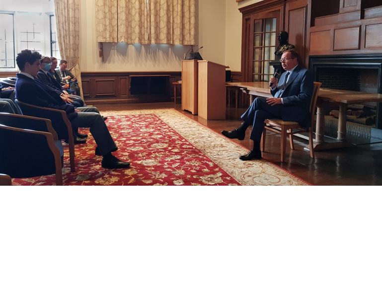 Ambassador Andrei Kelin speaks at Harrow School